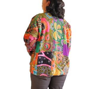 Handmade Quilted Printed Batik Jacket Blazer - Cotton