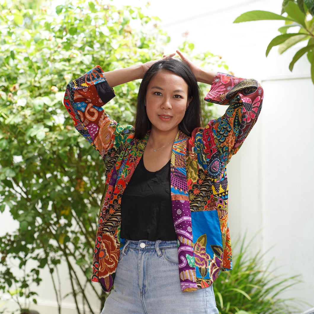 Handmade Quilted Printed Batik Jacket Blazer - Cotton