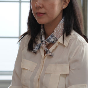 Batik Bandana - Blue Cream Sekar Jagad Beras