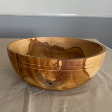 Load image into Gallery viewer, Large Teak Wood Big Carving Salad Bowl with Top Carving, Handcarved in Indonesia