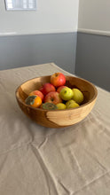 Load image into Gallery viewer, Large Teak Wood Big Carving Salad Bowl with Top Carving, Handcarved in Indonesia