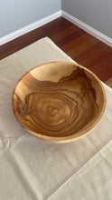 Load image into Gallery viewer, Large Teak Wood Big Carving Salad Bowl with Top Carving, Handcarved in Indonesia