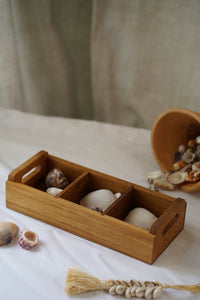 Teak Wood Rectangle Sugar Tray large