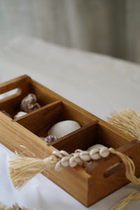 Teak Wood Rectangle Sugar Tray large