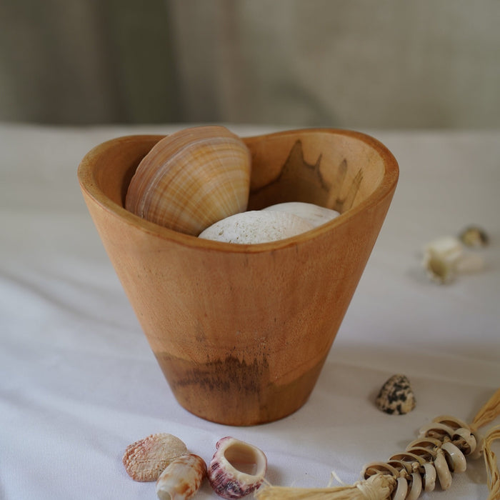 Kasih Coop Small Teak Wood Bowl