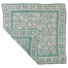 Hand-dyed turquoise batik cotton bandana, Machete and Flower Petals pattern