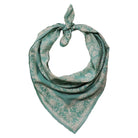 Machete and Flower Petals turquoise batik bandana, 23.6 x 22.8 inches