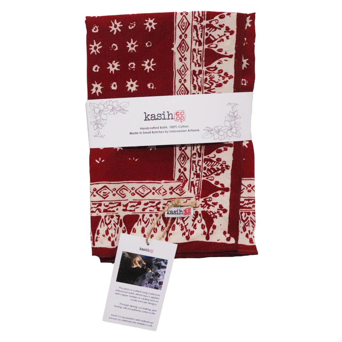 Celebration batik bandana handmade by artisans in Java, Indonesia