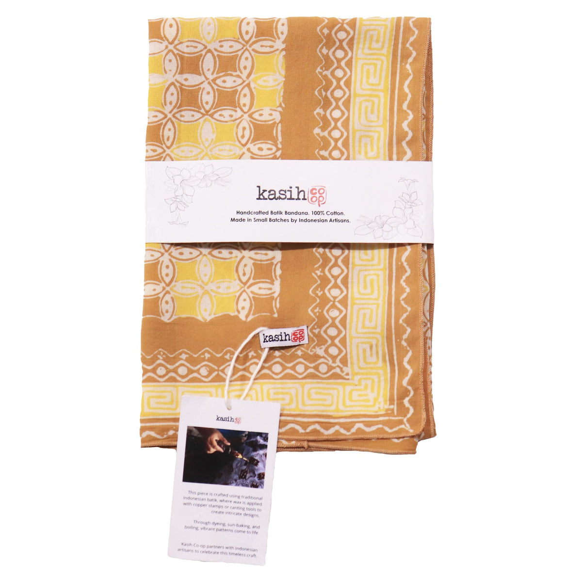 Kawung batik cotton bandana