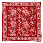 Red and pink patterned batik bandana 100% Cotton square with a decorative border