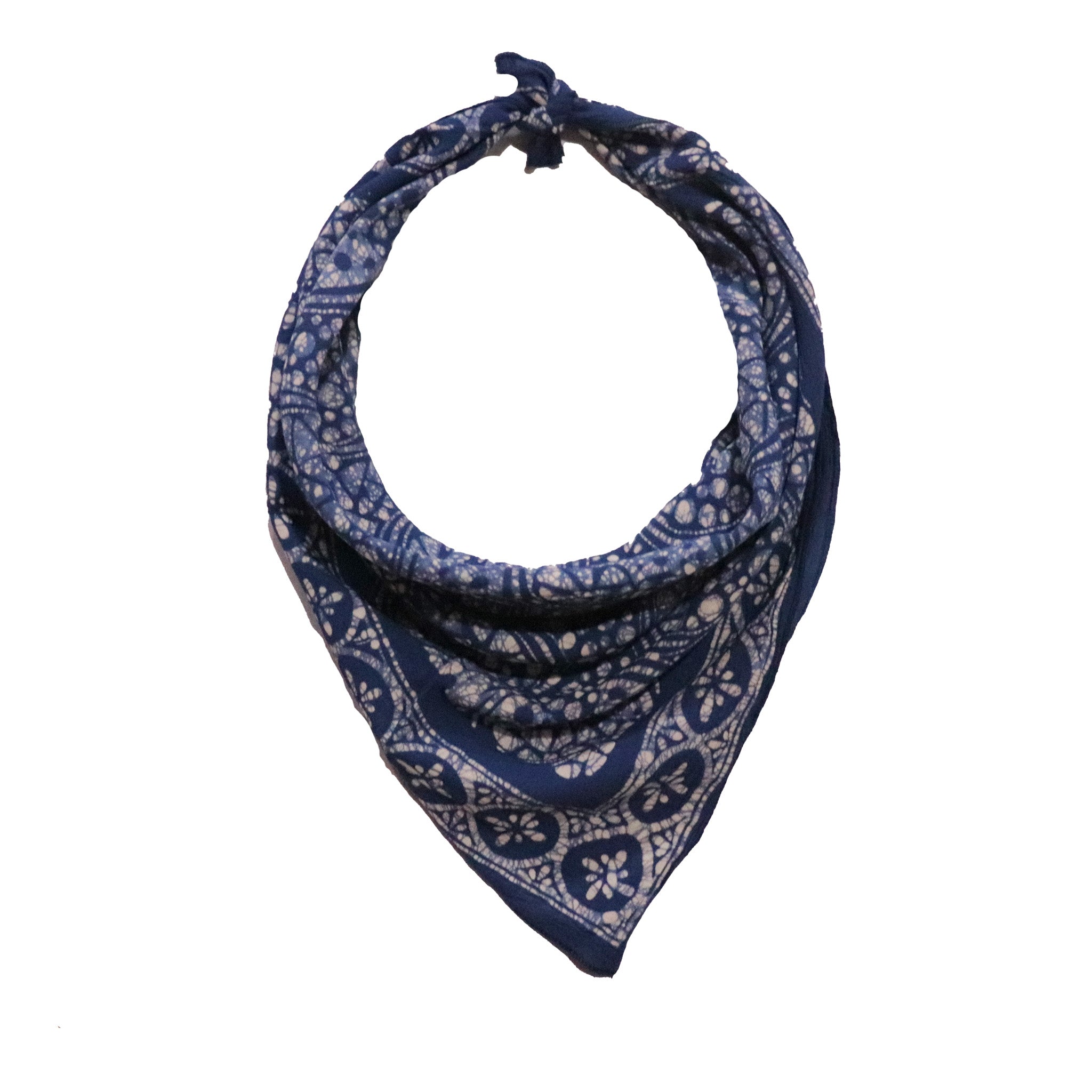 ❤︎ Batik Bandana Blue Stone, 100% Cotton, Hand Dyed Hair Cover