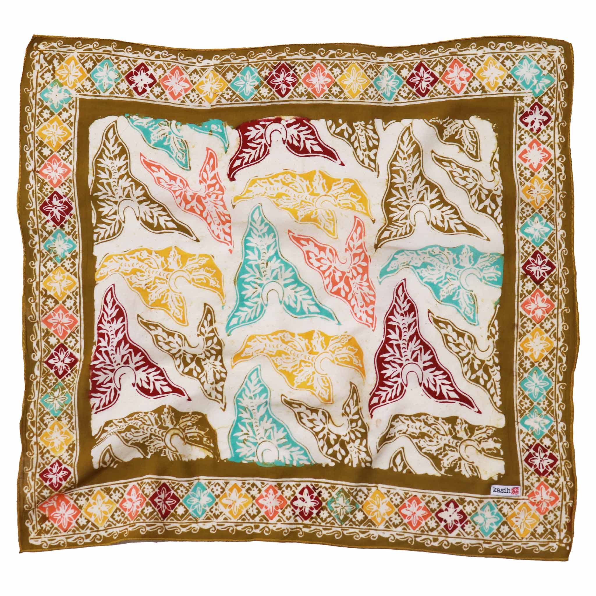 Tropical Tapestry Green, Fair Trade batik cotton bandana
