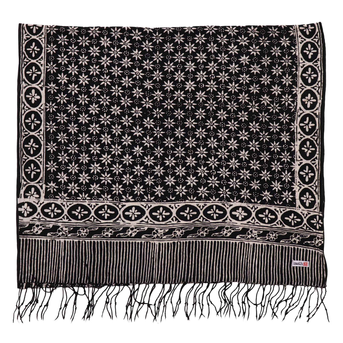 Black Mirage batik cotton scarf