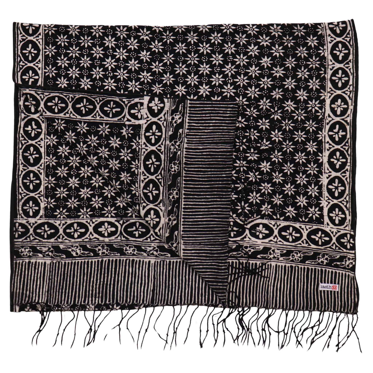 Black Mirage batik cotton scarf