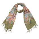 Tropical Tapestry green batik cotton scarf
