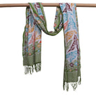 Tropical Tapestry green batik cotton scarf