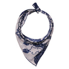 Lotus Blossom in indigo white batik cotton bandana