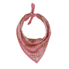 Pink bandana with a pattern on a white background