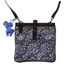 Elephant-shaped batik keychain charm, handmade