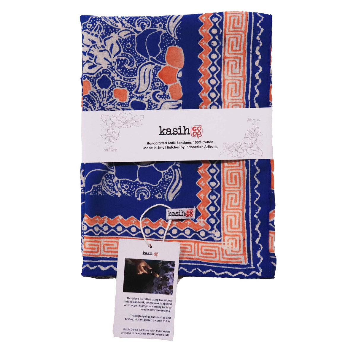 Large cotton batik bandana in Sunset Sky pattern