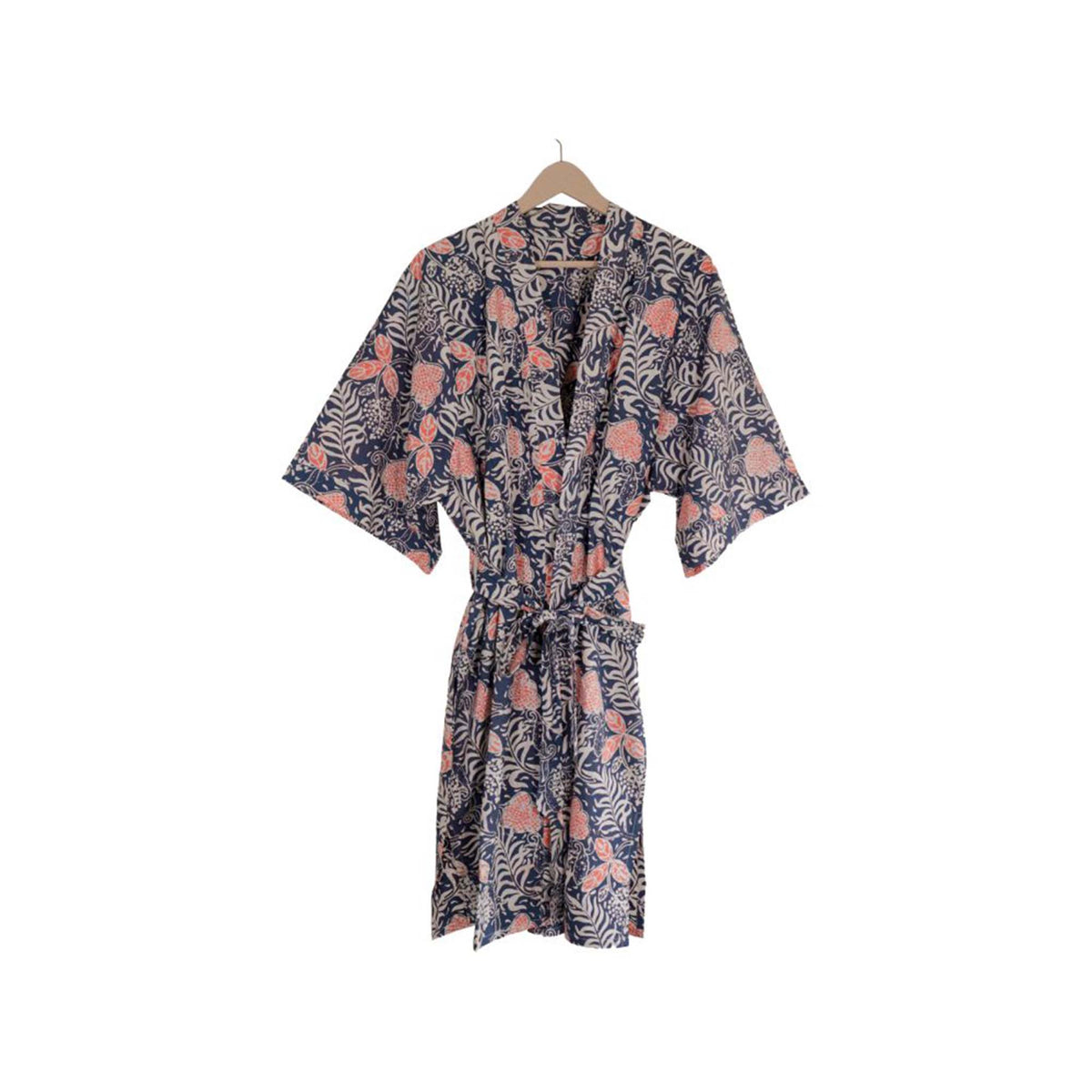 Handmade Batik Robe/ Kimono - Cotton - Orange Blossom – Kasih Co-op