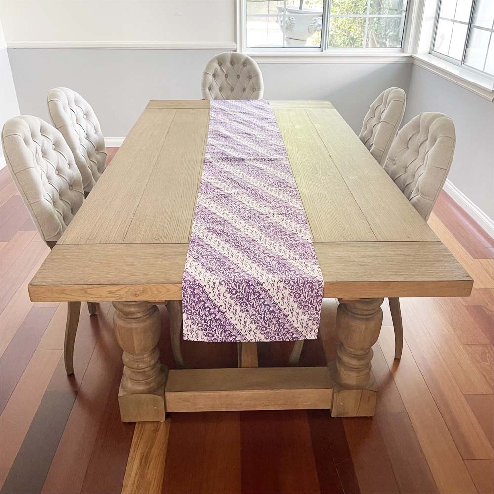 Batik Table Runner, Purple Blade, Hand Dyed, 100% Cotton – Kasih Co-op