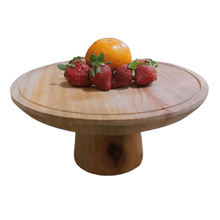 Load image into Gallery viewer, Mahogany Wood Cake Stand Medium Size