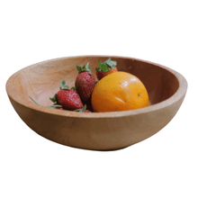 Load image into Gallery viewer, Mahogany wood bowl handmade in Indonesia small size 7.25&quot; x 2.3&quot;