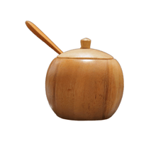 Load image into Gallery viewer, Small Teak Wood Seasoning Bowl with Spoon