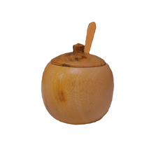 Load image into Gallery viewer, Small Teak Wood Seasoning Bowl with Spoon