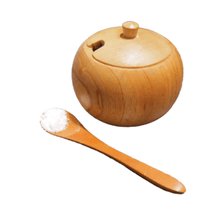 Load image into Gallery viewer, Small Teak Wood Seasoning Bowl with Spoon