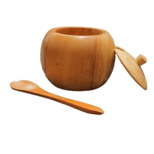 Load image into Gallery viewer, Small Teak Wood Seasoning Bowl with Spoon