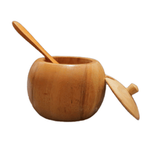 Load image into Gallery viewer, Small Teak Wood Seasoning Bowl with Spoon