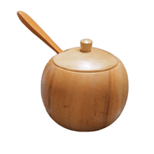 Load image into Gallery viewer, Small Teak Wood Seasoning Bowl with Spoon