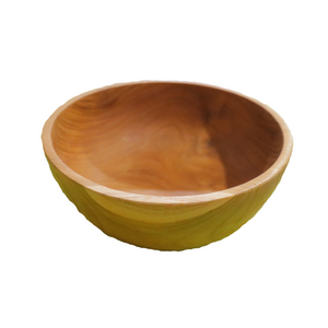 Teak wood bowl handmade in Indonesia medium size 10" x 4"