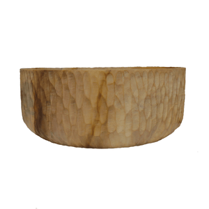 Large Teak Wood Big Carving Salad Bowl with Carvings on the Side, Handcarved in Indonesia