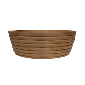 Suar Wood Small Bowl with Caving with All Around Carvings, Hand Turned by Indonesian Artisans