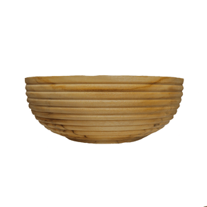 Large Teak Wood Salad Bowl with All Around Carving , Handcarved in Indonesia