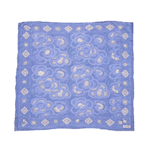 Load image into Gallery viewer, Batik Bandana Blue Roses, Lightweight 100% cotton, hand dyed hand printed, wax and dye method