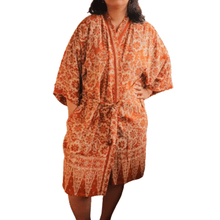 Load image into Gallery viewer, Handmade Batik Robe/ Kimono - Cotton Paris- Sunflowers