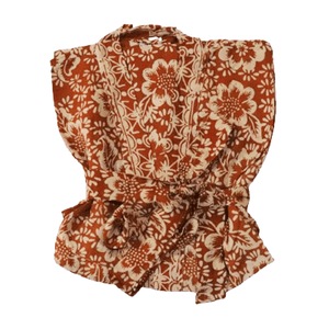 Handmade Batik Robe/ Kimono - Cotton Paris- Sunflowers