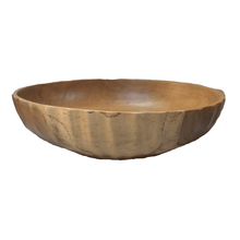 Load image into Gallery viewer, Medium Suar Wood Fruit Bowl, Handcarved in Indonesia, Flat Wooden Bowl