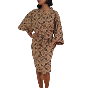 Handmade Batik Robe/ Kimono - Cotton - Harvest