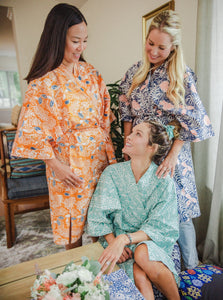 Handmade Batik Robe/ Kimono - Cotton - Carnelian