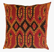 Load image into Gallery viewer, Ikat Pillow Cover, Red. Cover Only with No Insert. 24inches x 24inches
