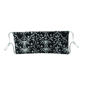 Pleated Hand Dyed Indonesia Batik Face Mask Three Layers 100% Cotton with Nose Wire Filter Pocket Soft Elastic Band