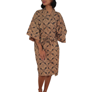 Handmade Batik Robe/ Kimono - Cotton - Harvest
