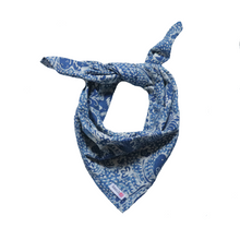 Load image into Gallery viewer, Indigo Botanically Dyed Batik Bandana Hand Drawn &amp; Hand Stamped - Natural Dye - kembang kupu