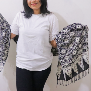Handmade Batik Scarf - Cotton - Hibiscus