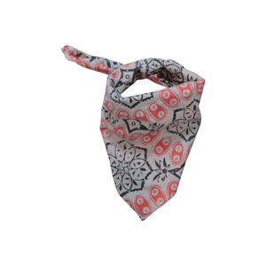 Hand-dyed and Hand-stamped Batik Bandana - Autumn Coral